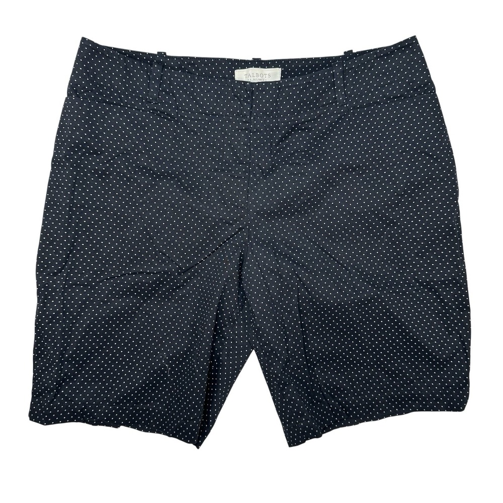 Talbots Polka Dot Perfect Shorts 12P Black White Preppy Classic Retro